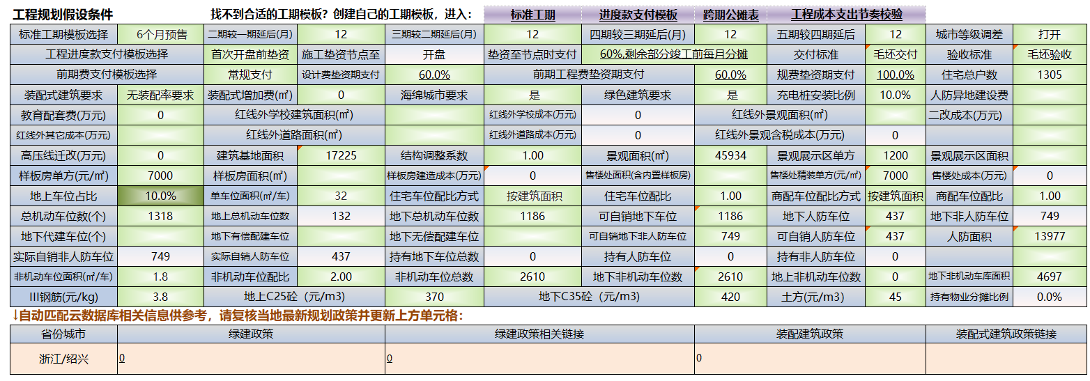 指标输入页面展示